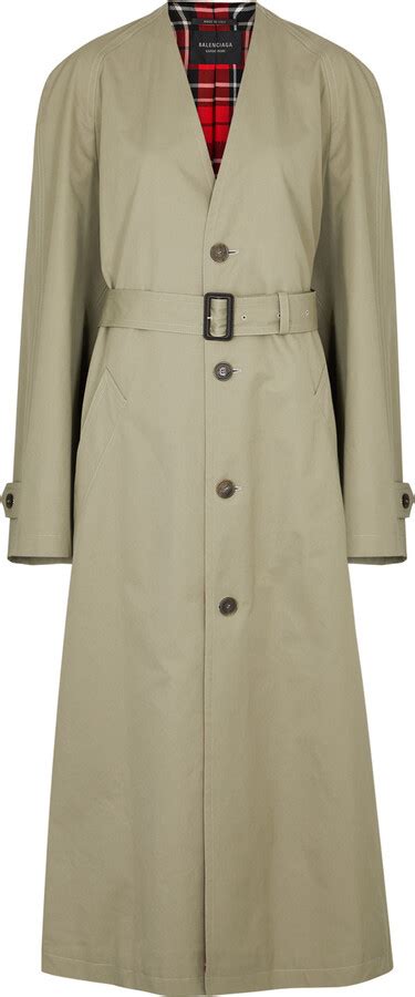 Balenciaga Cotton Twill Trench Coat Shopstyle