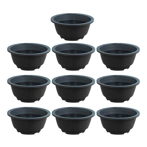 Homemaxs 10Pcs Plastic Planters Indoor Flower Plant Pots Round Chunky