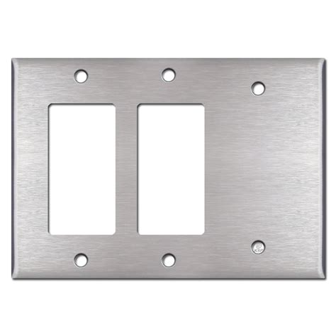 2 Gfci Decora Rocker And 1 Blank Combo Switch Plates Stainless Steel