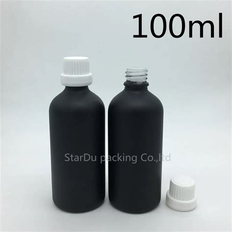 Free Shipping 12pcs 100ml Black Frosted Glass Bottle 100ml Vials Essential Oil Bottle White