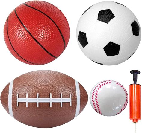 Small Sports Bouncy Balls Set Toys Mini Soccer Basketball Rugby