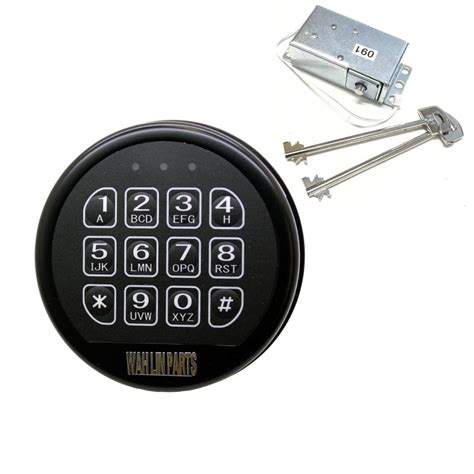 Black Keypad Solenoid Lock 2 Override Master Keys Safe Electronic Lock