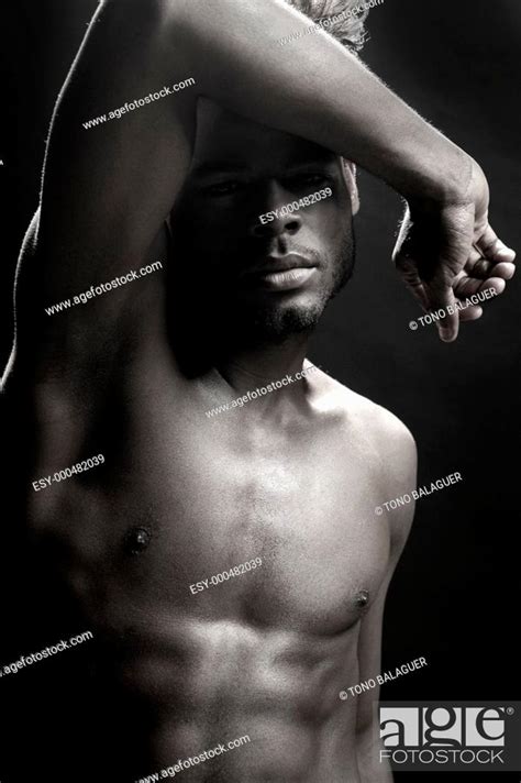 African American Nude Torso Black Sexy Man At Studio Stock Photo