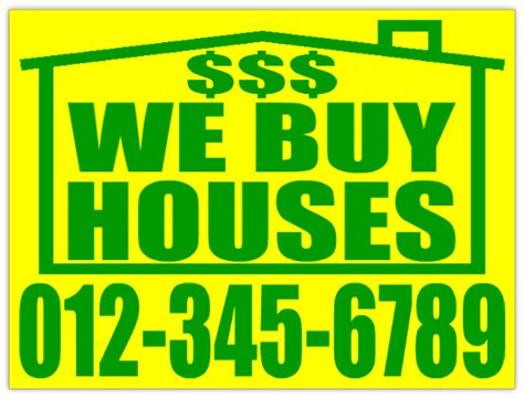 We Buy Houses Yard Sign Template