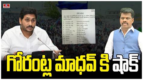 గరటల మధవ క షక Big shock to Gorantla Madhav CM Jagan YCP