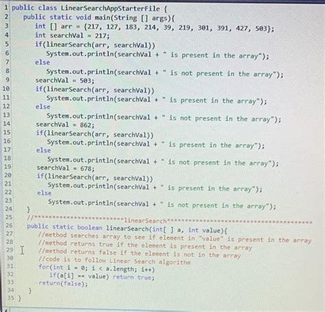 Solved Problemi Linear Search Write A Java Program That Chegg