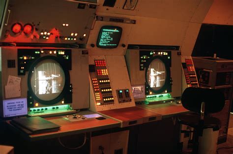 A Close Up View Of Two Anapn 22 Precision Approach Radar Screens In