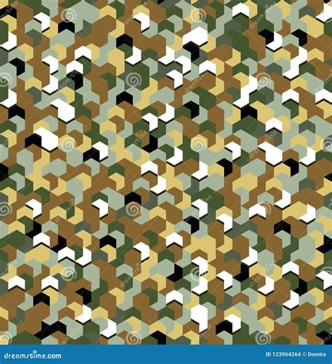 Seamless Camouflage In Green And Brown Khaki Pattern With Breakage