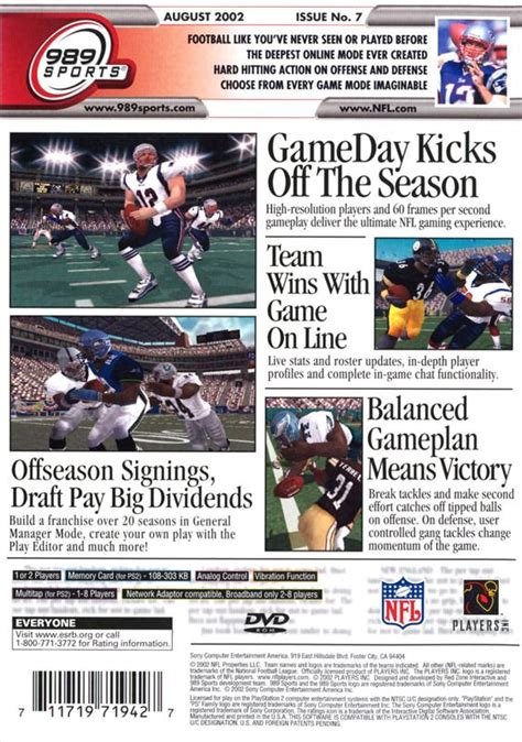 NFL GameDay 2003 2002 PlayStation 2 Box Cover Art MobyGames