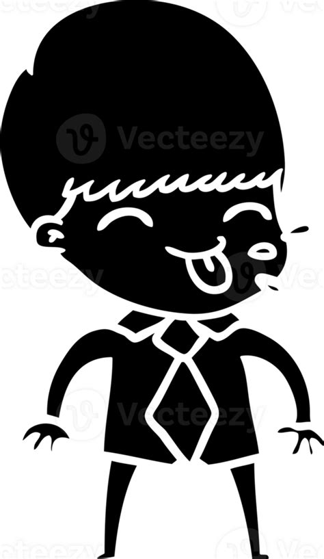 Cartoon Rude Man Solid Black Icon Png