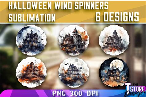 Halloween Haunted House Wind Spinners Graphic By The T Store Design