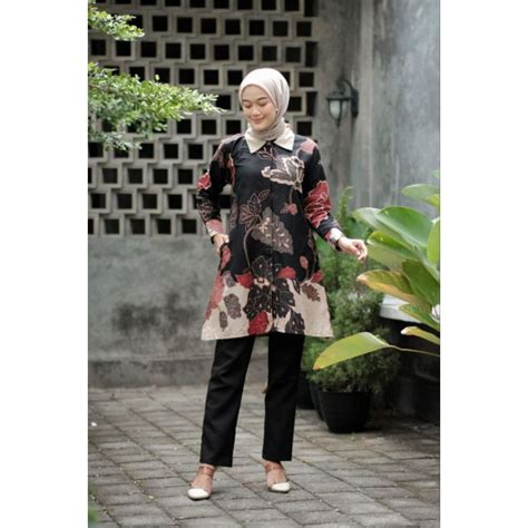 Jual Tunik Batik Wanita Jumbo Big Size Ld Cm Modern Terbaru Tunik