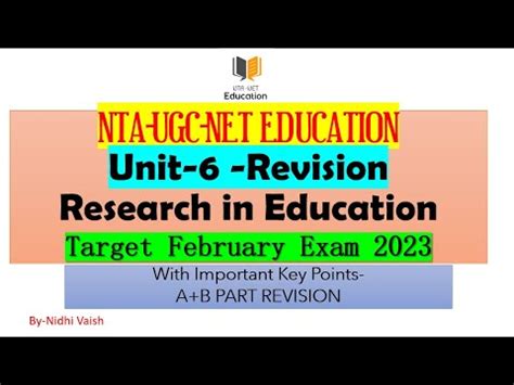 NTA UGC NET TARGET FEBRUARY EXAM 2023 UNIT 6 RESEARCH IN EDUCATION