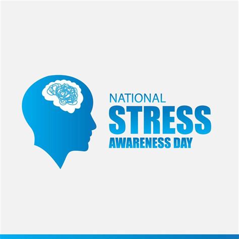 Vector Illustration Of National Stress Awareness Day Simple And