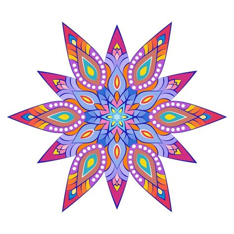 Un Mandala Color Avec Un Motif De Couleurs Vecteur Premium