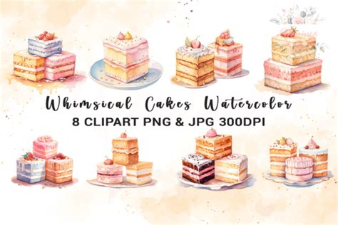 Watercolor Piece Of Cake Clipart Graphic By Venime · Creative Fabrica