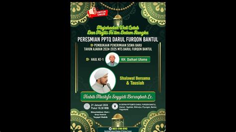 Pptq Darul Furqon Bantul Bersholawat Bersama Habib Sayyidi Baraqbah