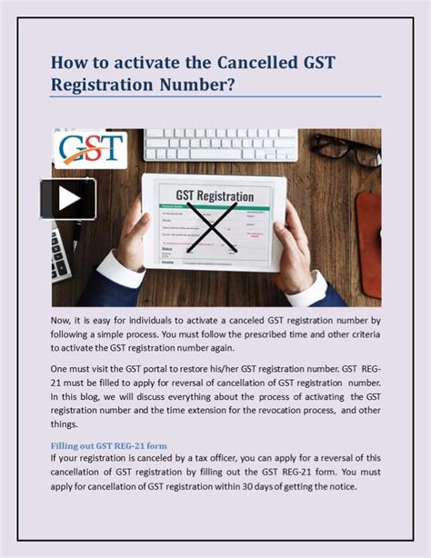 Ppt How To Activate The Cancelled Gst Registration Number Powerpoint Presentation Free To