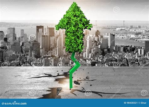 The Green Arrow Pointing Upwards - 3d Rendering Stock Illustration ...