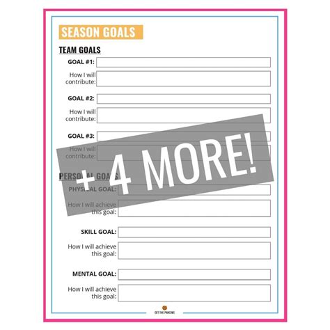 Volleyball Goal Setting Packet