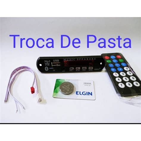 Placa Decodificador Usb P Caixa Ativa Mp Fm Aux Bluetooth Cr