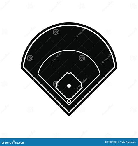 Baseball Field Black Simple Icon Stock Vector Illustration Of