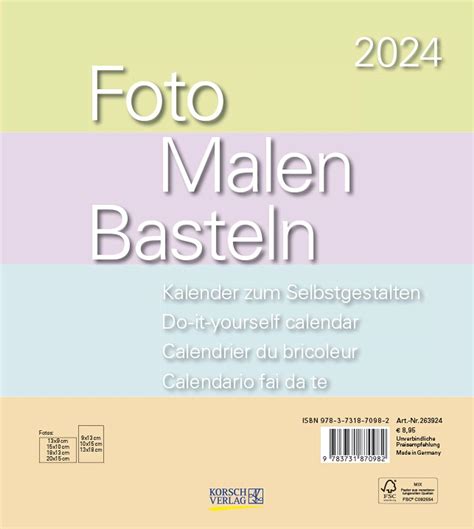 Foto Malen Basteln Bastelkalender Pastell Fotokalender Zum