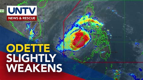 Odette Slightly Weakens Makes Landfall Over Roxas Palawan Youtube