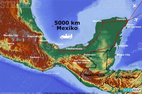 StepMap Mexiko Landkarte für Mexiko