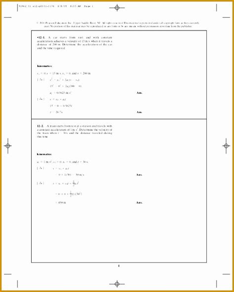 Velocity And Acceleration Calculation Worksheets