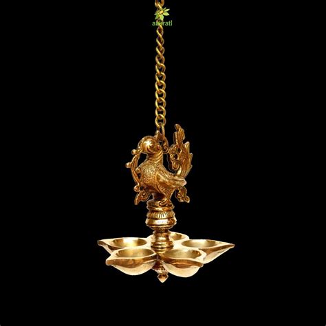 Peacock Brass Hanging Diya With By Aakrati Indian Handicraft Diya