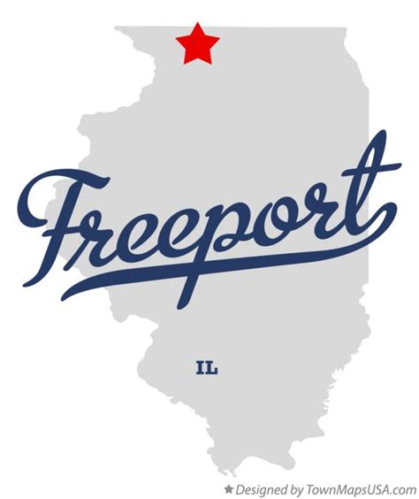 Map of Freeport, IL, Illinois