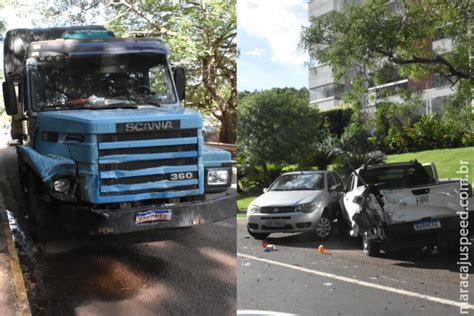 Motorista de carreta perde o controle e atinge 5 veículos Maracaju Speed