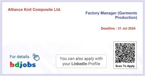 Factory Manager Garments Production Alliance Knit Composite Ltd