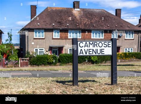 Camrose Avenue Street Sign Edgware England Uk Stock Photo Alamy