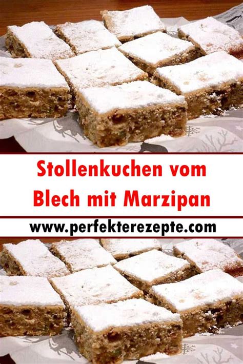 Stollenkuchen Vom Blech Mit Marzipan Rezept Schnelle Und Einfache Rezepte