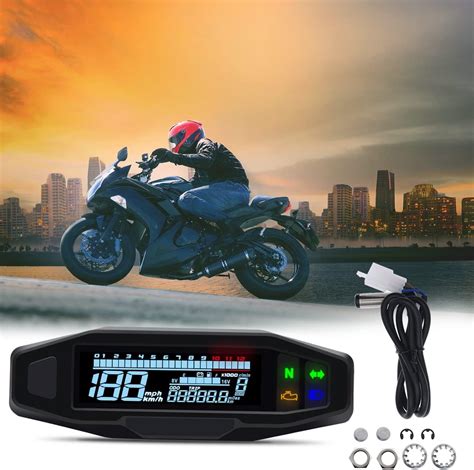 KAOLALI Medidor de velocímetro digital para motocicleta RPM LCD