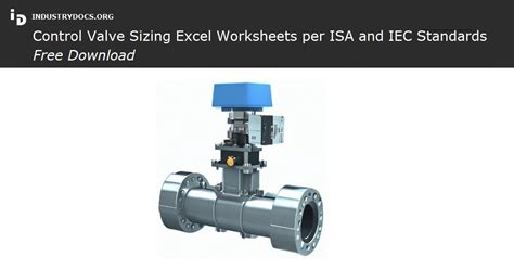 Control Valve Sizing Excel Worksheets Per Isa And Iec Standards Free