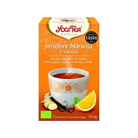 Infusi N Ecol Gica Jengibre Naranja Y Vainilla Yogi Tea