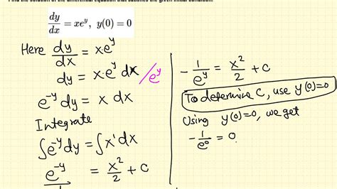 Differential Equation Initial Value Problem Youtube