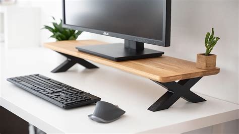 Streem Wooden Computer Monitor Stand Monitor Riser Desk Shelf Desktop