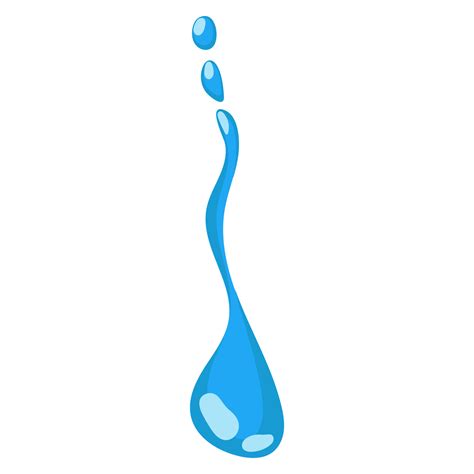 Cartoon Blue Dripping Water Drop And Liquid Icon Shape Water Is