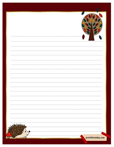 Free Printable Fall Writing Paper Stationery