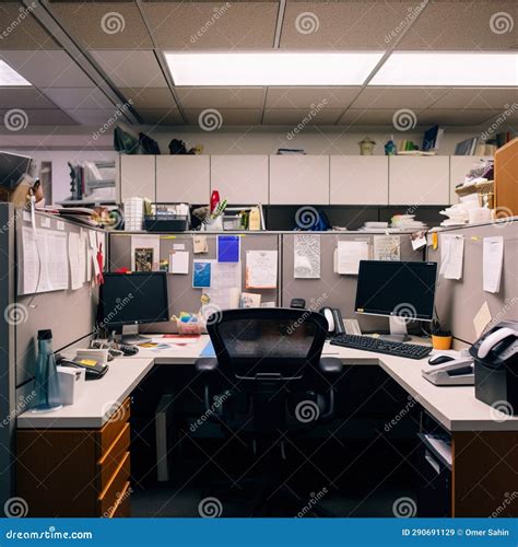 Organized Office Cubicles with Personal Touches Stock Illustration ...