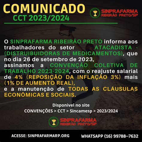 CONVENÇÃO COLETIVA 2023 2024 ATACADISTA Sinprafarma Ribeirão Preto