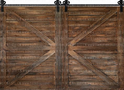 Rustic Wood Double Barn Doors Photography Backdrop Dark Brown Country