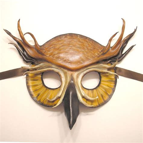 Owl Leather Mask Etsy Leather Mask Owl Mask Mask