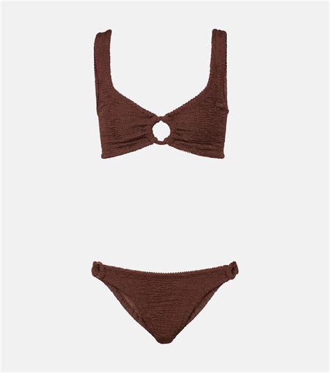 Hunza G Hallie Bikini In Brown Lyst