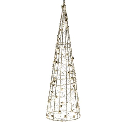 Kerstverlichting Figuren Led Kegel Kerstboom Lamp 60 Cm Goud Op