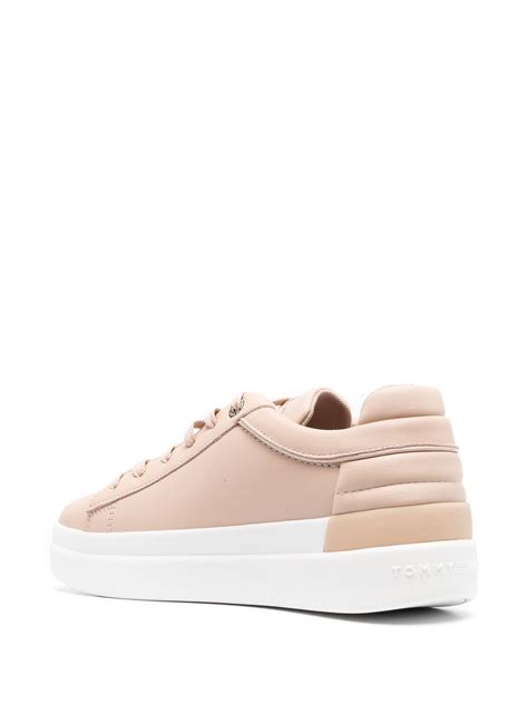Tommy Hilfiger Logo Stamp Flatform Sneakers In Nude ModeSens